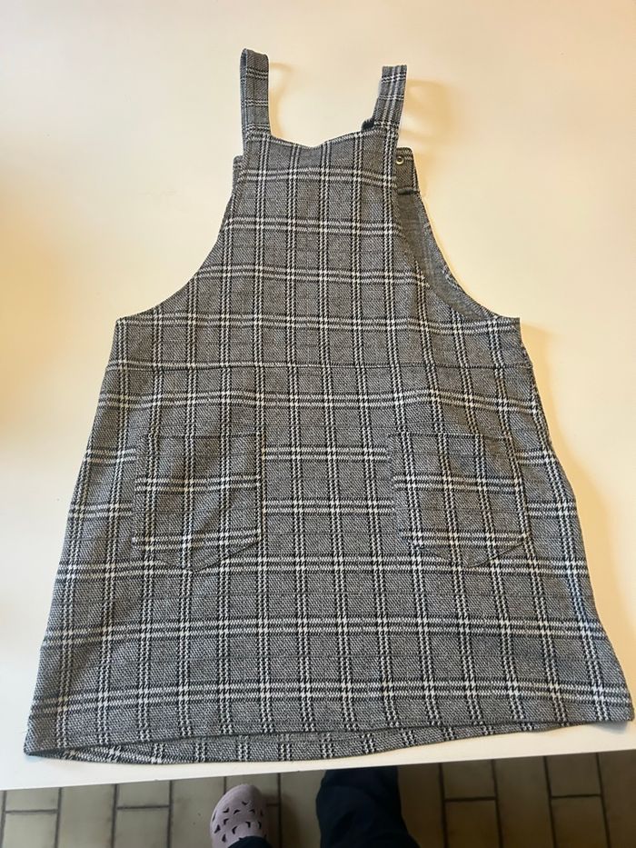 Robe salopette très bon état pour femme taille couleur gris et noir motifs Prince De Galles - photo numéro 2