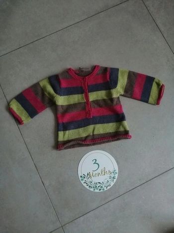 Pull 3 mois rayures dpam fille