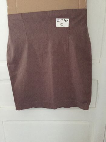 218-Jupe marron T 40-L