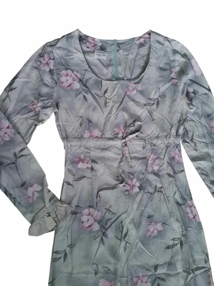 robe florale vintage 100% viscose femme taille 34 - photo numéro 10