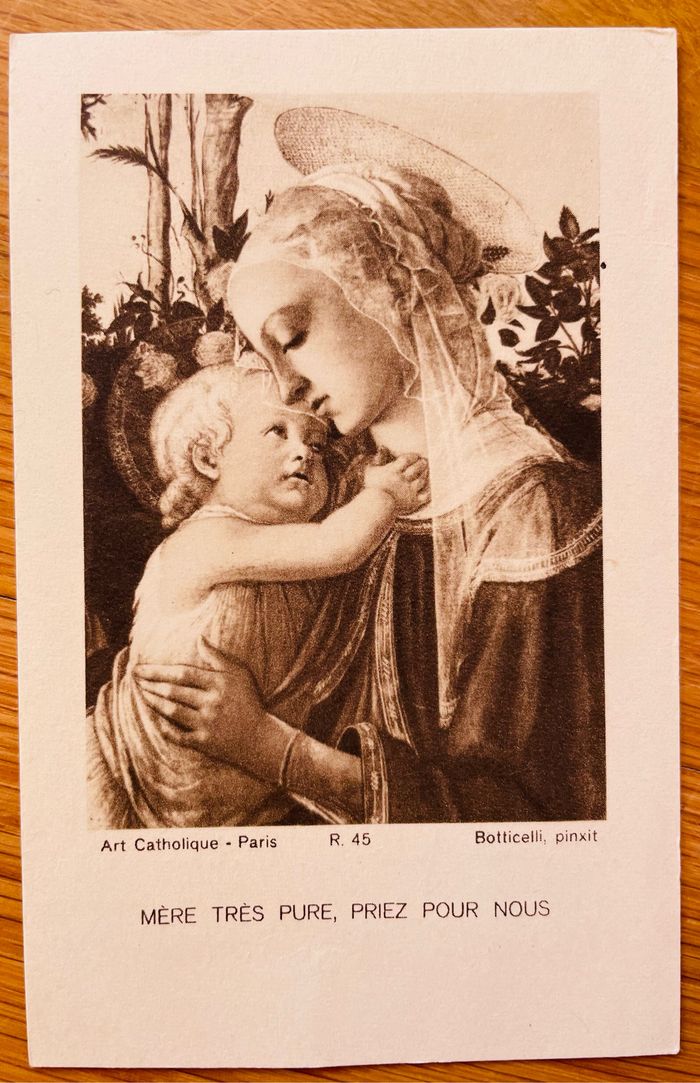 *Lot 4 images pieuses anciennes Vierge Marie et prière - photo numéro 5