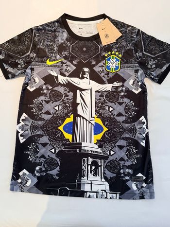 Maillot Équipe du Brésil noir Christ Rio Nike taille S neuf jersey