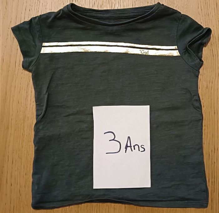 T-shirt vert rayures irisées Vertbaudet 3 ans fille