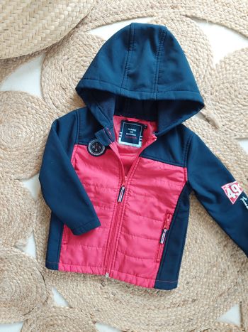 Blouson à capuche bi-matière Terre de Marins garçon 3 ans