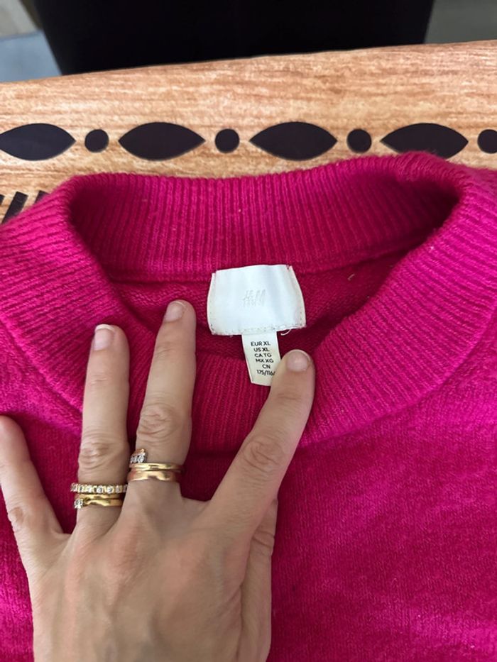Pull rose fuchsia femme - photo numéro 5