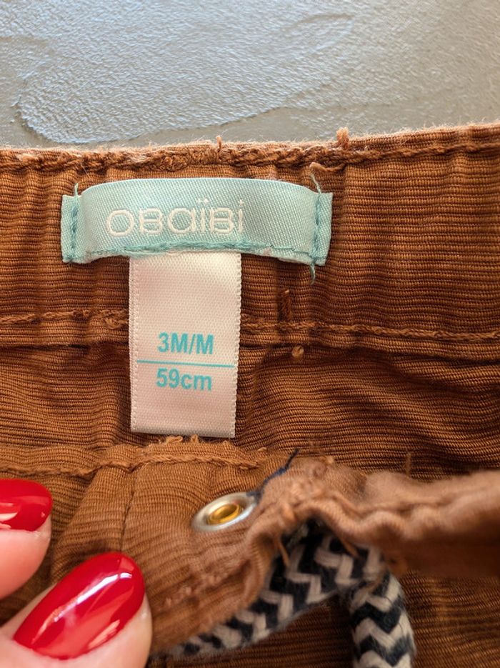 Pantalon marron Okaïdi - Taille : 3 Mois - photo numéro 3