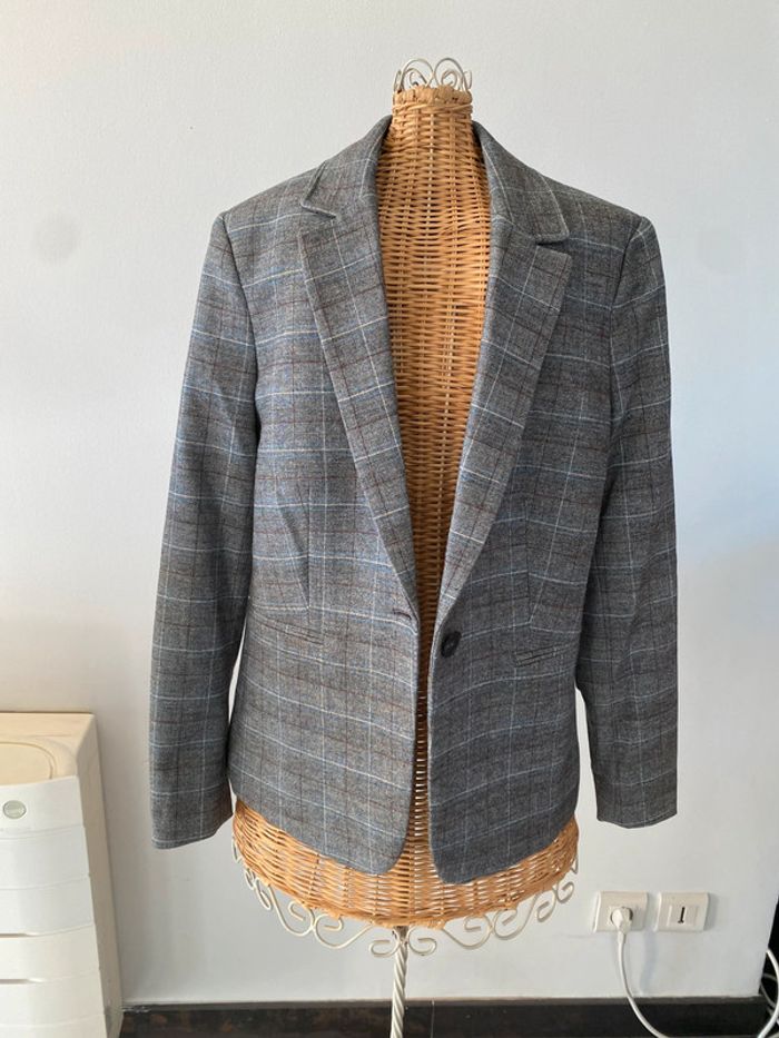 Blazer Mango gris à carreaux taille 34 / S