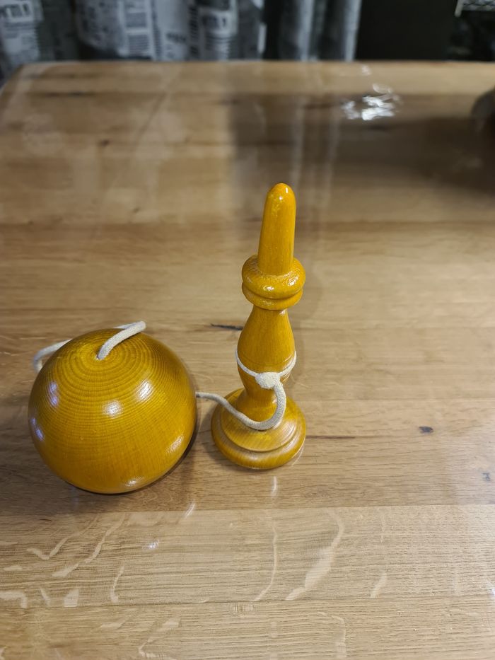 Bilboquet en bois grand model, - photo numéro 2