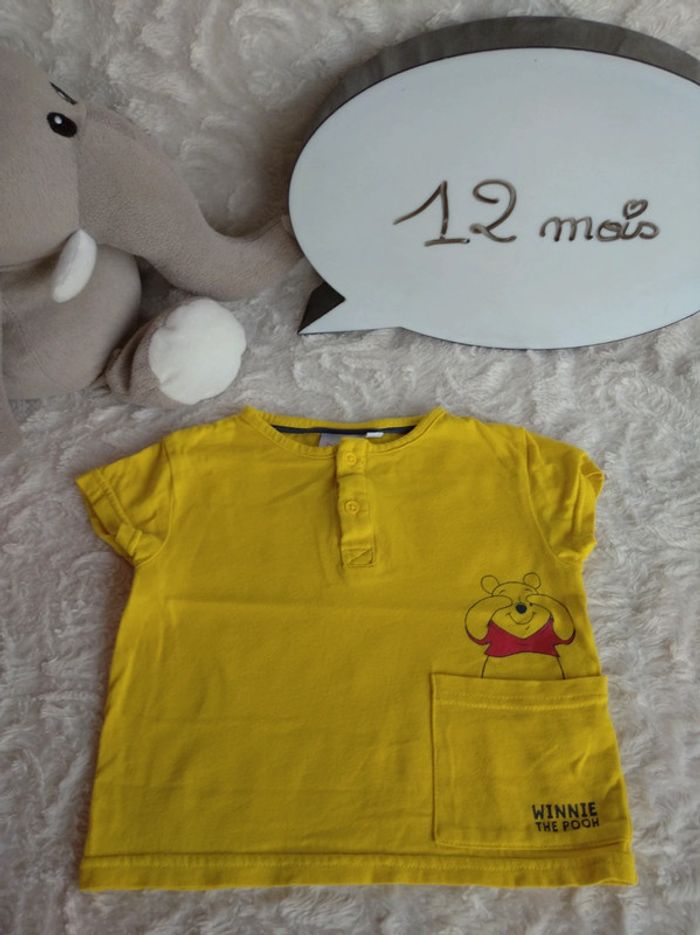 Polo tee shirt manches courtes Garçon 12 mois Winnie the Pooh l'ourson Disney Baby 100% coton