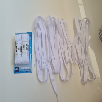 Lot de 4 paires de lacets blancs 