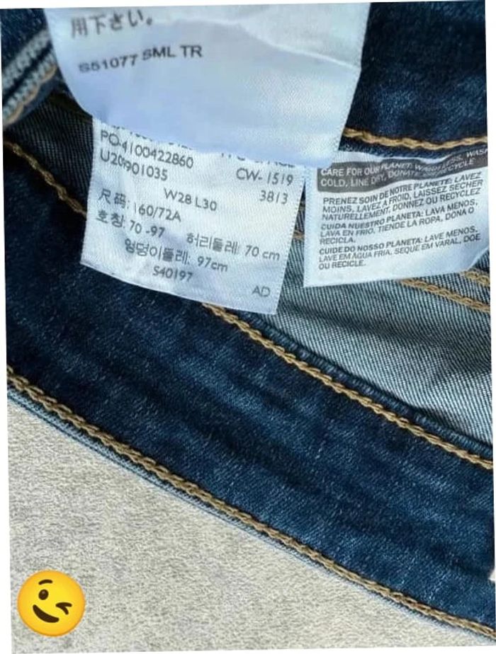 Jeans Levi's 711 W28 FR38 L30 coupe skinny bleu marine Femme Women pan533b - photo numéro 7