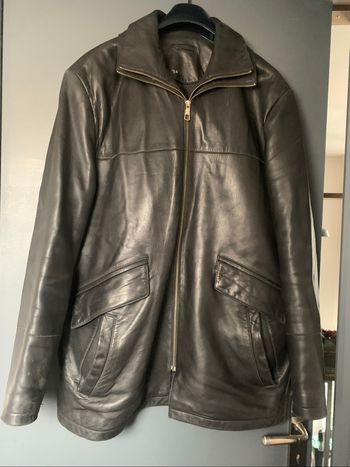 Manteau cuir noir taille 50 devred