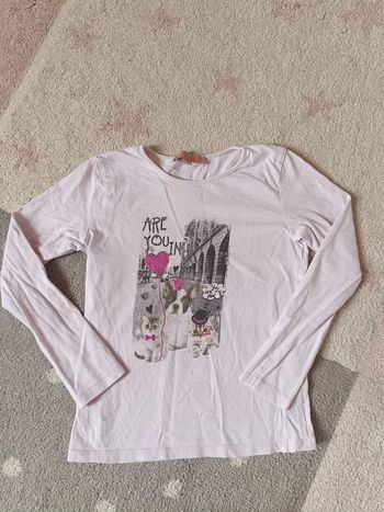Tee shirt chemise manches longues Fille 6 ans chien chat cœur Lisa Rose