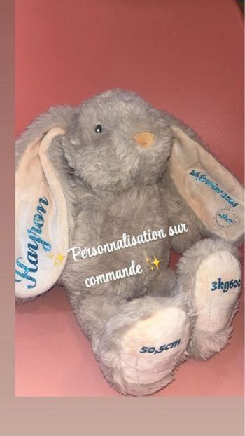 doudou lapin personnalisée cadeau naissance