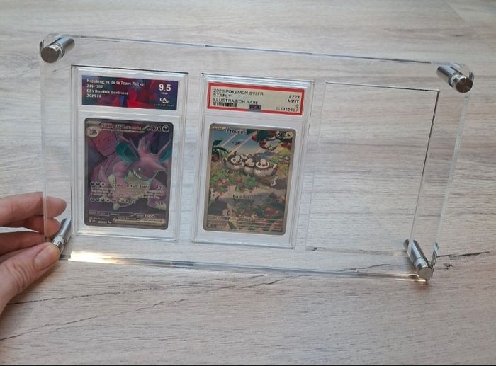 Lot de 2 présentoirs en acrylique premium pour 3 cartes gradées Pokémon psa , collect-aura etc.. - photo numéro 4