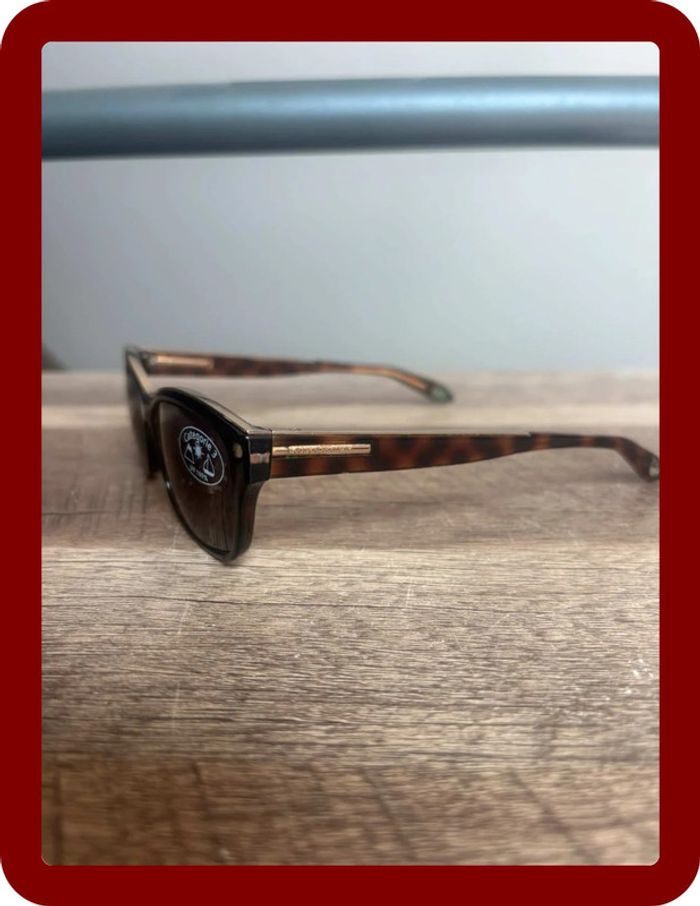 Lunette de soleil Givenchy verre carré année 2000 noir et doré - photo numéro 2