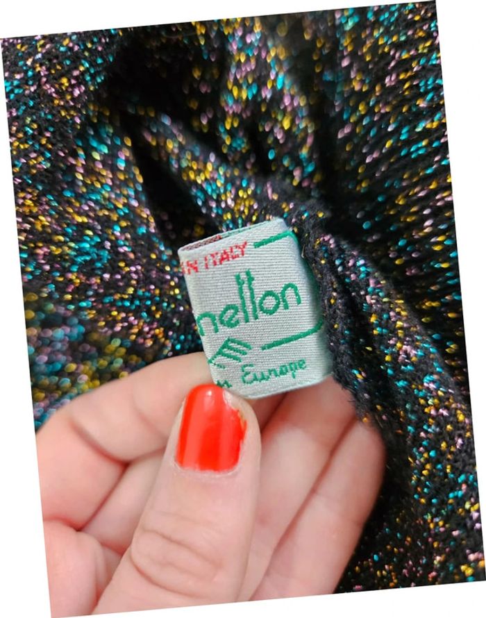 Ensemble brillant en laine débardeur et jupe Benetton - photo numéro 5