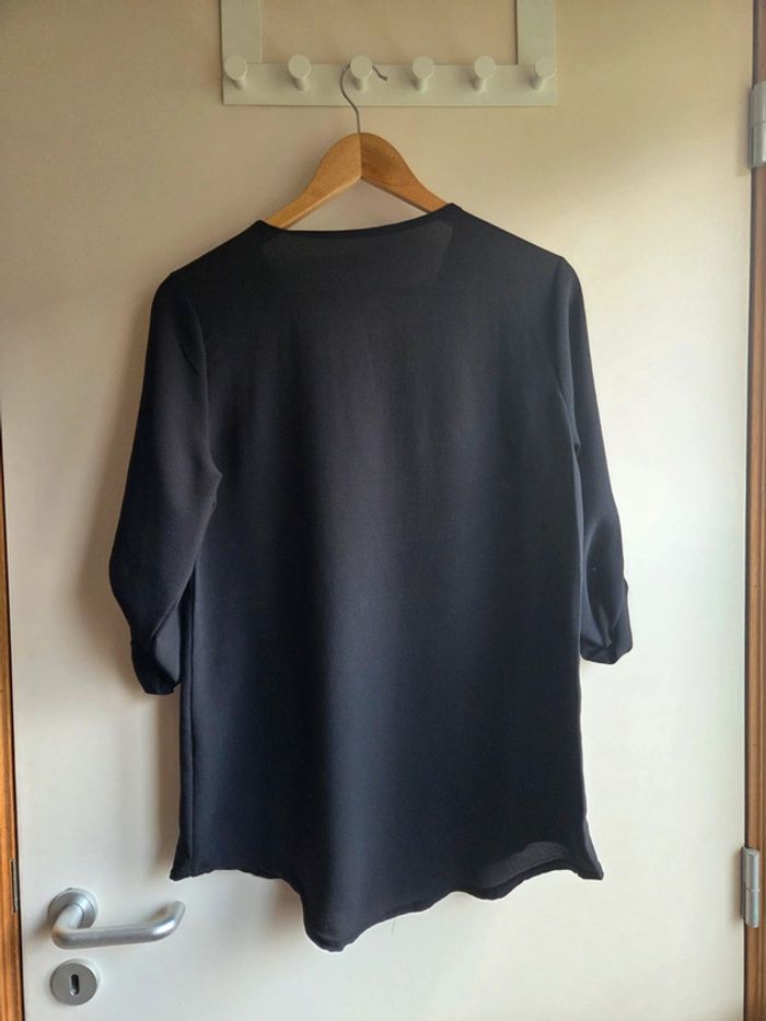 Blouse noire zippé chic - taille M - très bon état - photo numéro 4