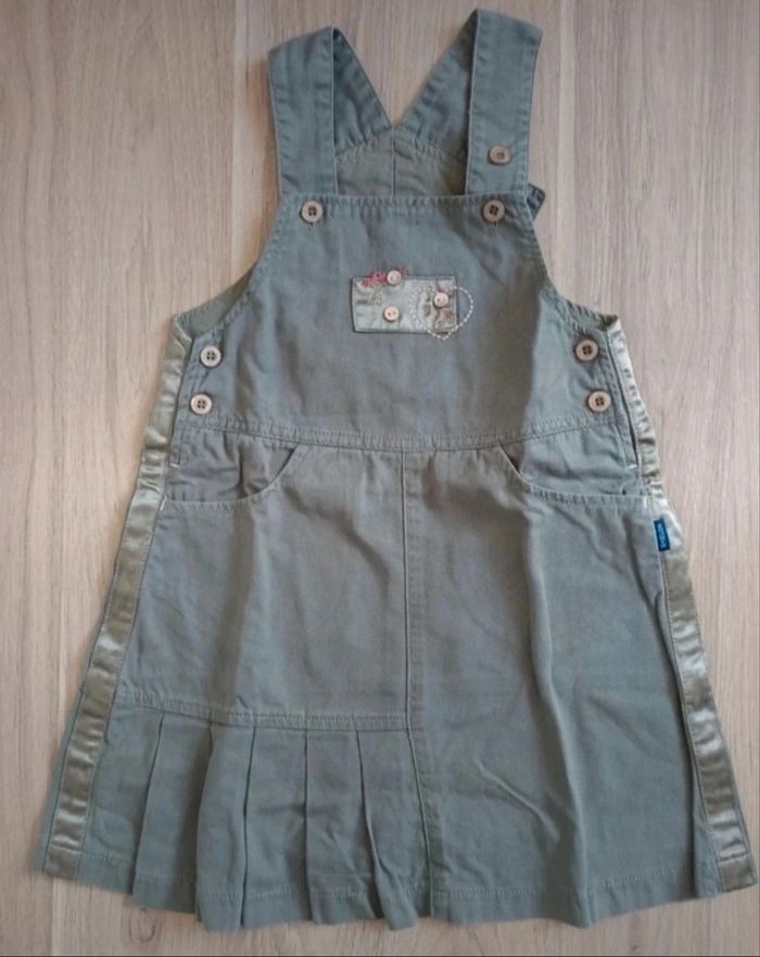 Robe a bretelles kaki natalys 3 ans
