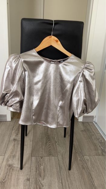 Top Zara argenté