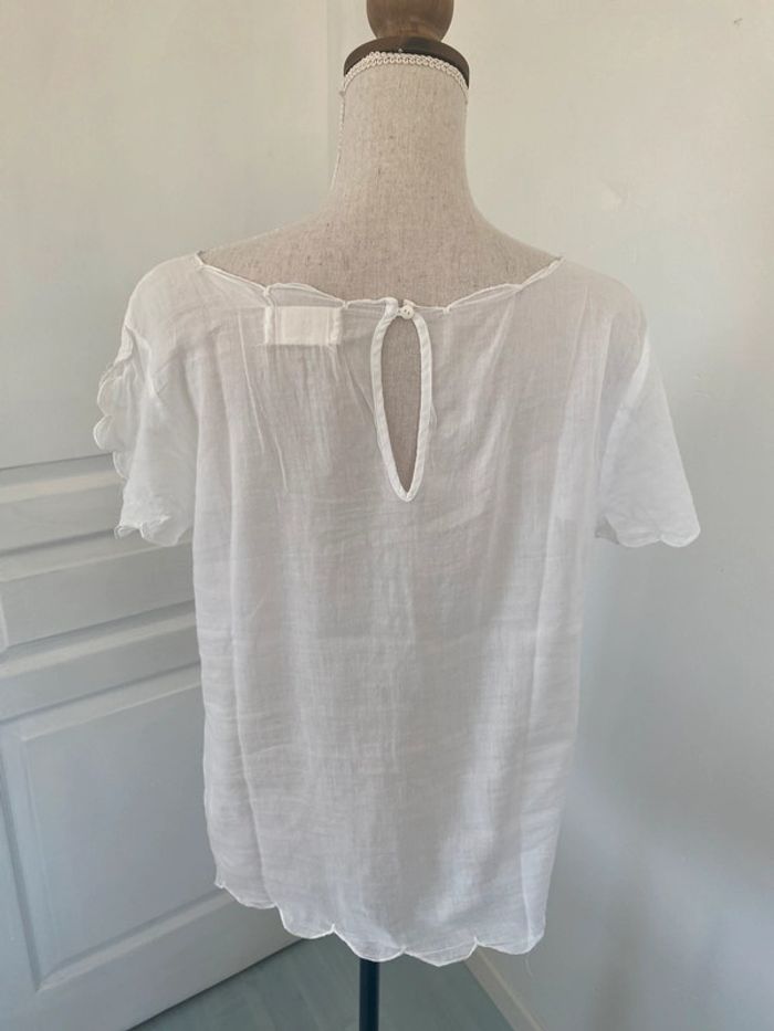 T shirt blanc voile broderie klaya L - photo numéro 5