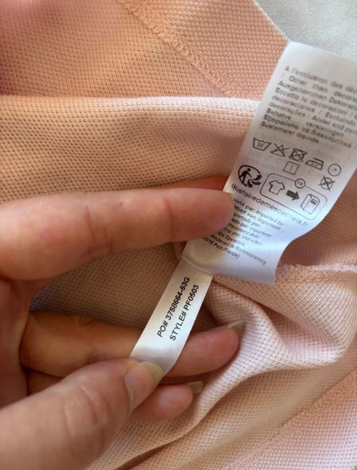 Polo Lacoste femme M (38) slim fit – rose pâle – 100% coton – comme neuf - photo numéro 8