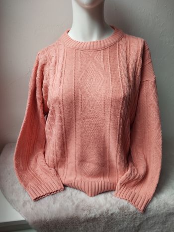 Pull vintage couleur corail