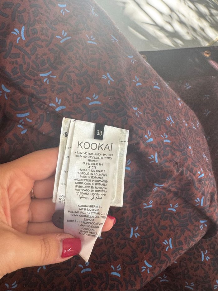 Manteau 62% laine KOOKAI lie de vin - photo numéro 6