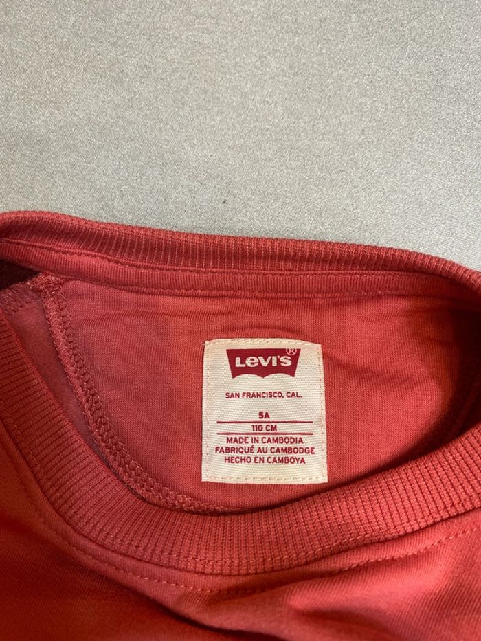 Sweat orangé/bordeaux Levi’s taille 5 ans neuf - n21m - photo numéro 4