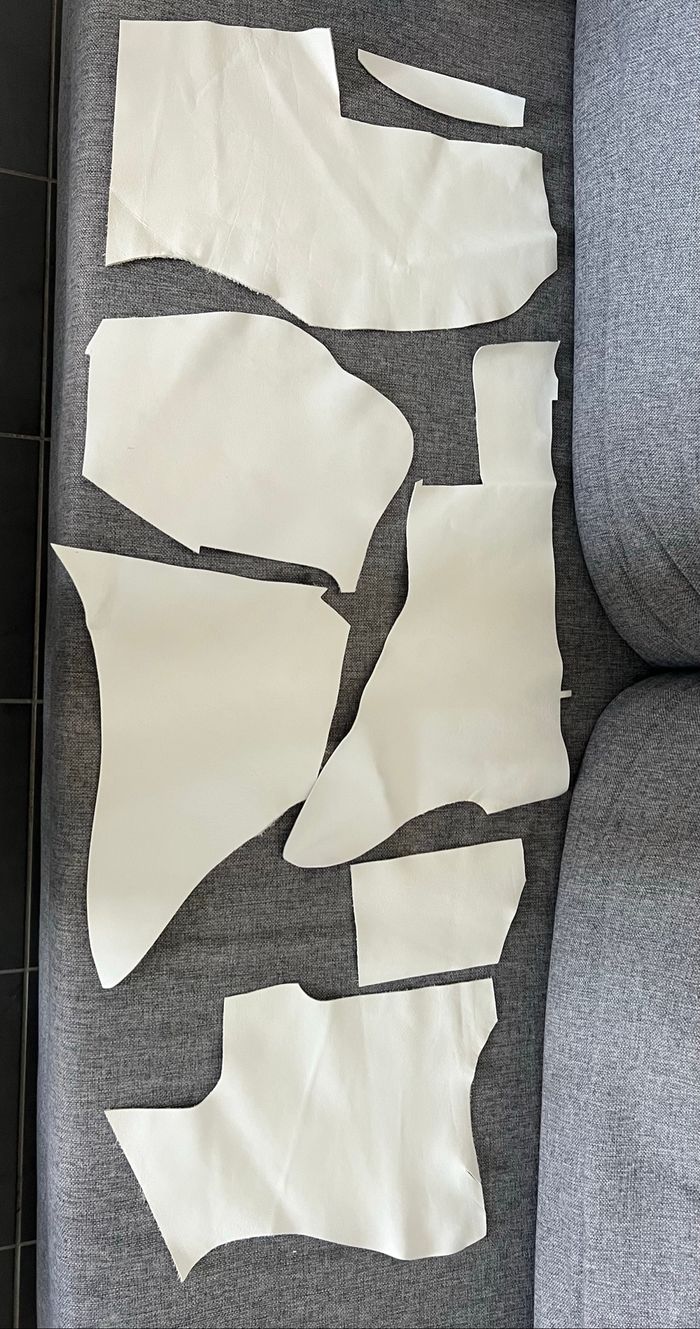 Cuir blanc vachette grain naturel nappa