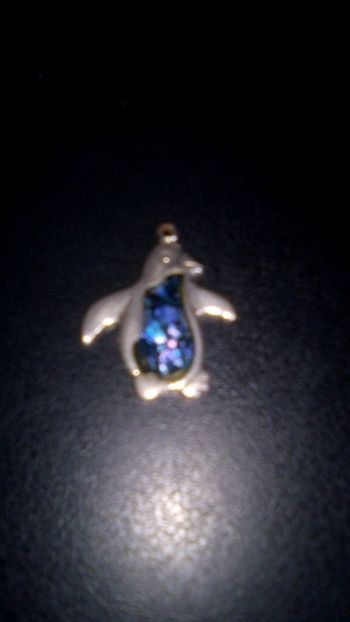 Pendentif pingouin métal argenté