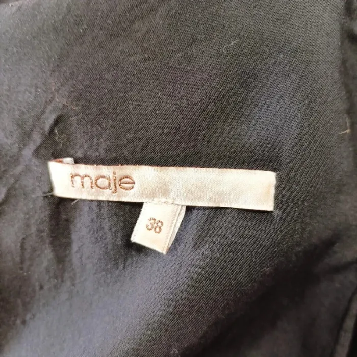 Combishort Maje bleu marine drapé à volants – taille 38 fluide - photo numéro 10