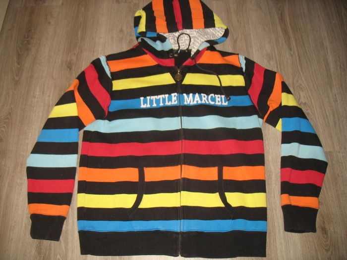SWEAT SHIRT ZIPPE A CAPUCHE MULTICOLORE "LITTLE MARCEL" - TAILLE L - n°01 - photo numéro 2
