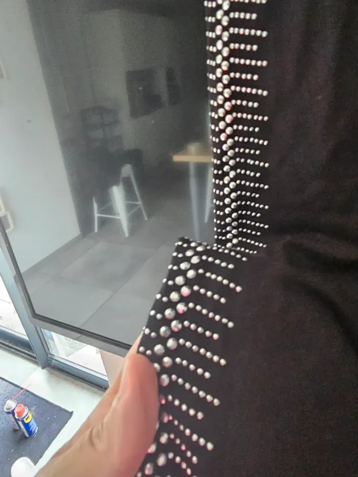 Pantacourt legging noir strass 52/54 - photo numéro 6