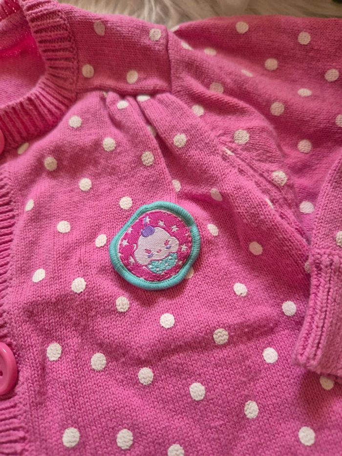 💗 Gilet rose à pois blancs – Kimbaloo – 12 mois - photo numéro 2