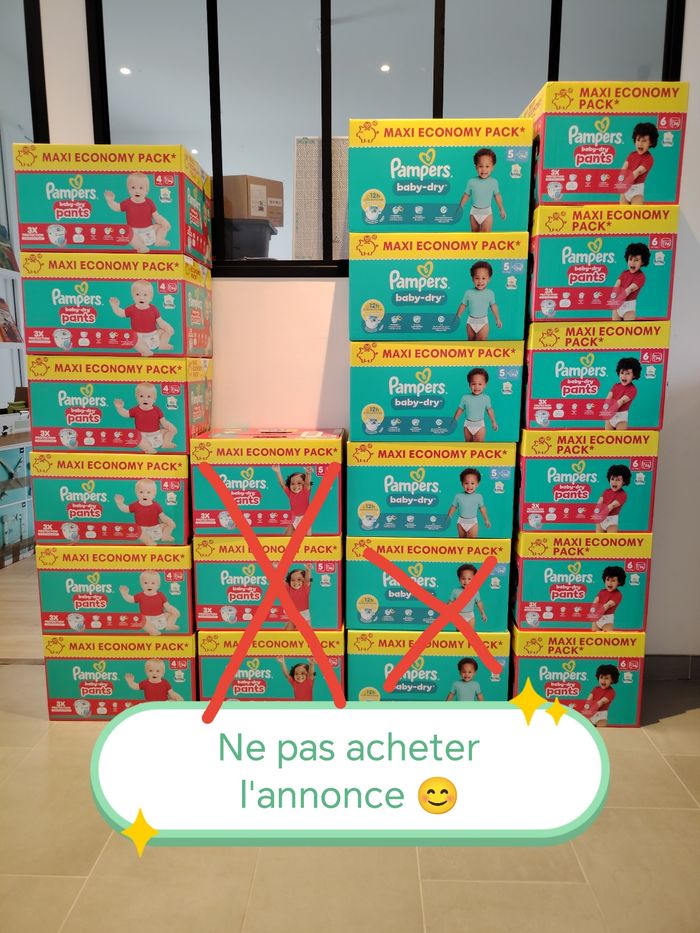 Carton de couches pampers baby-dry et pants