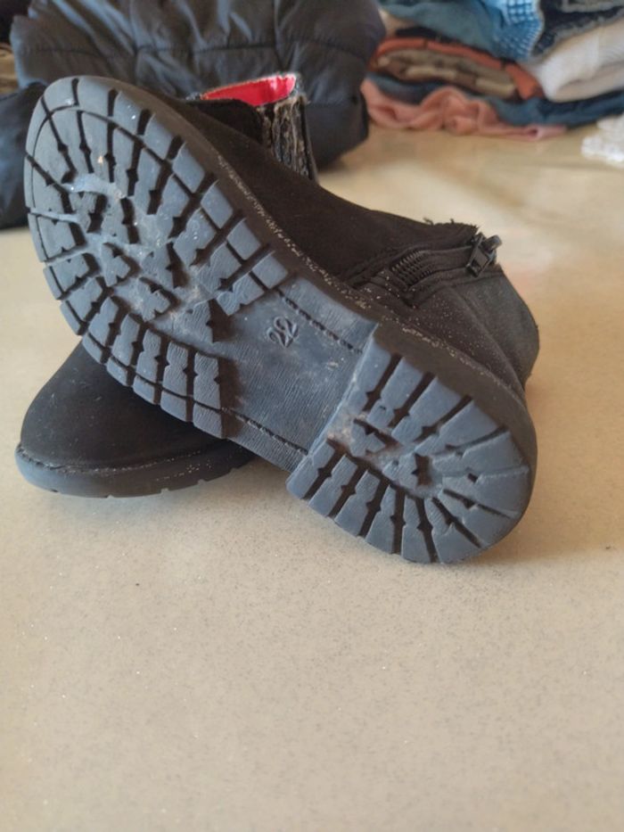 Bottines noires pailletées en nebuc - photo numéro 5