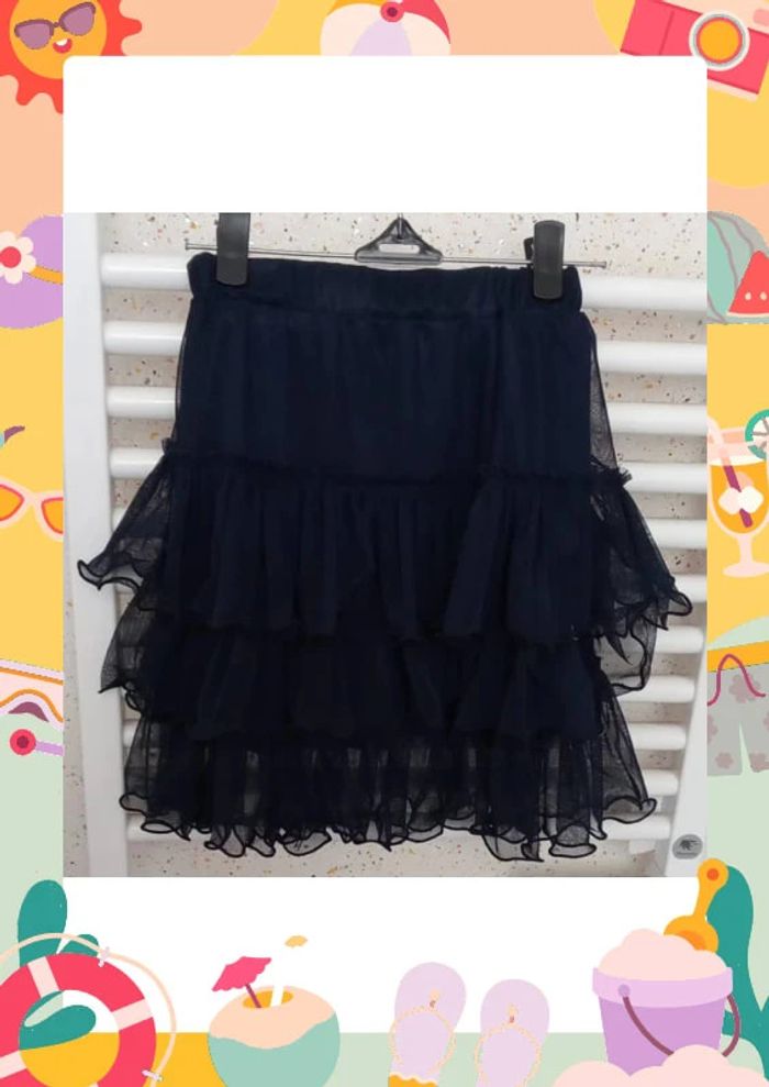 Jupe à volant bleu marine en tulle Mini Molly Taille 6 / 8 ans - photo numéro 2