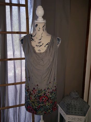 Tunique grise motifs colorés La Redoute