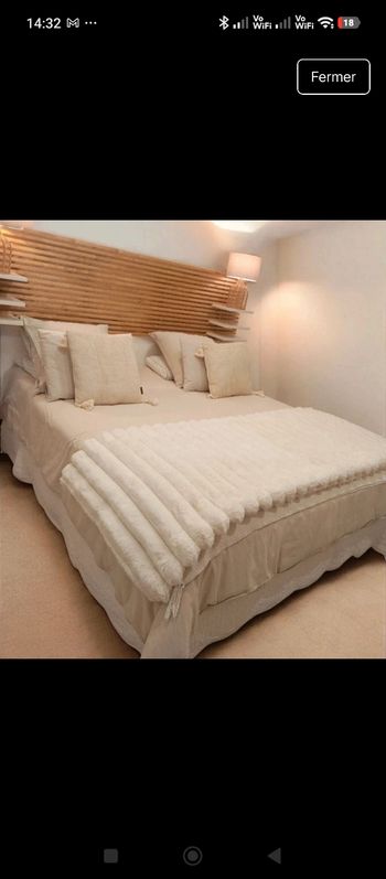 Plaid doux effet côtelé velours XXL blanc cassé crème 150 x 200 cm neuf