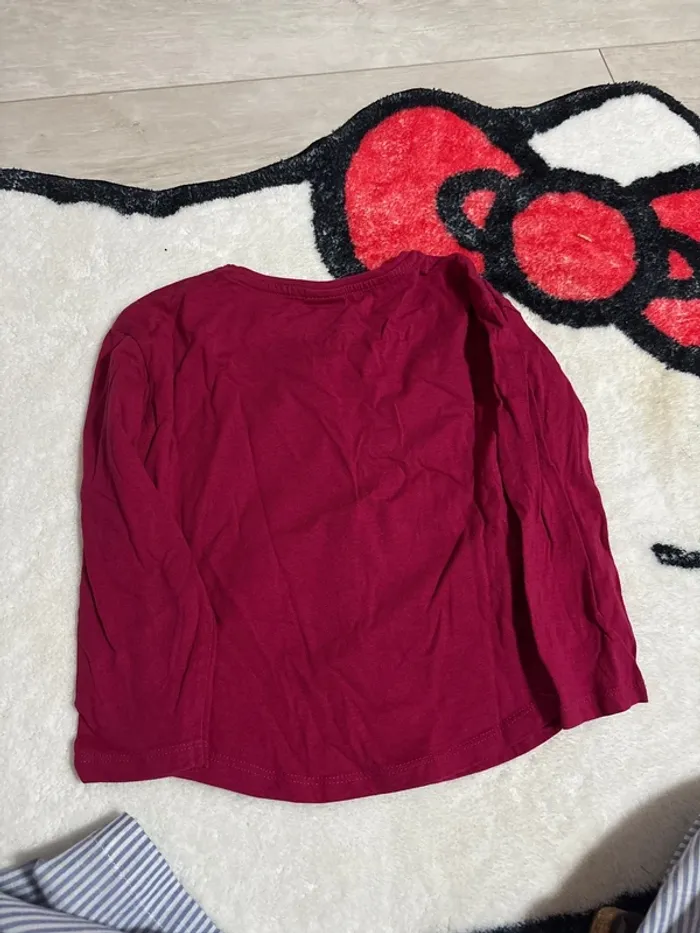 T shirt à manche long tape a l’œil 4 ans rouge rose - photo numéro 4