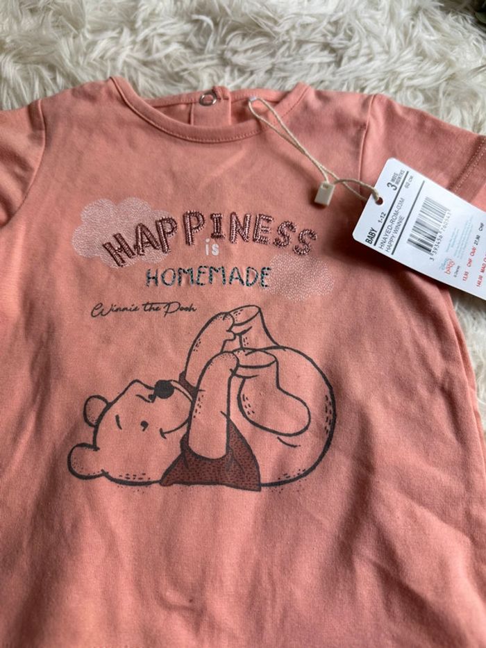 T-shirt rose Winnie l’ourson orchestra taille 3 mois - photo numéro 2