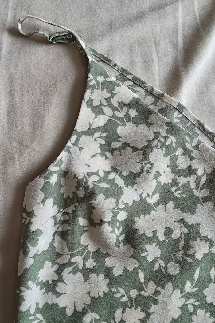 Primark Top Caraco Fluide Motif Fleuri Vert et Blanc 34 - photo numéro 3