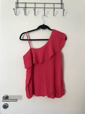 Débardeur rose asymétrique à une bretelle Massimo Dutti taille M