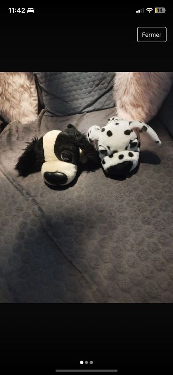 Lots de 2 peluches chiens