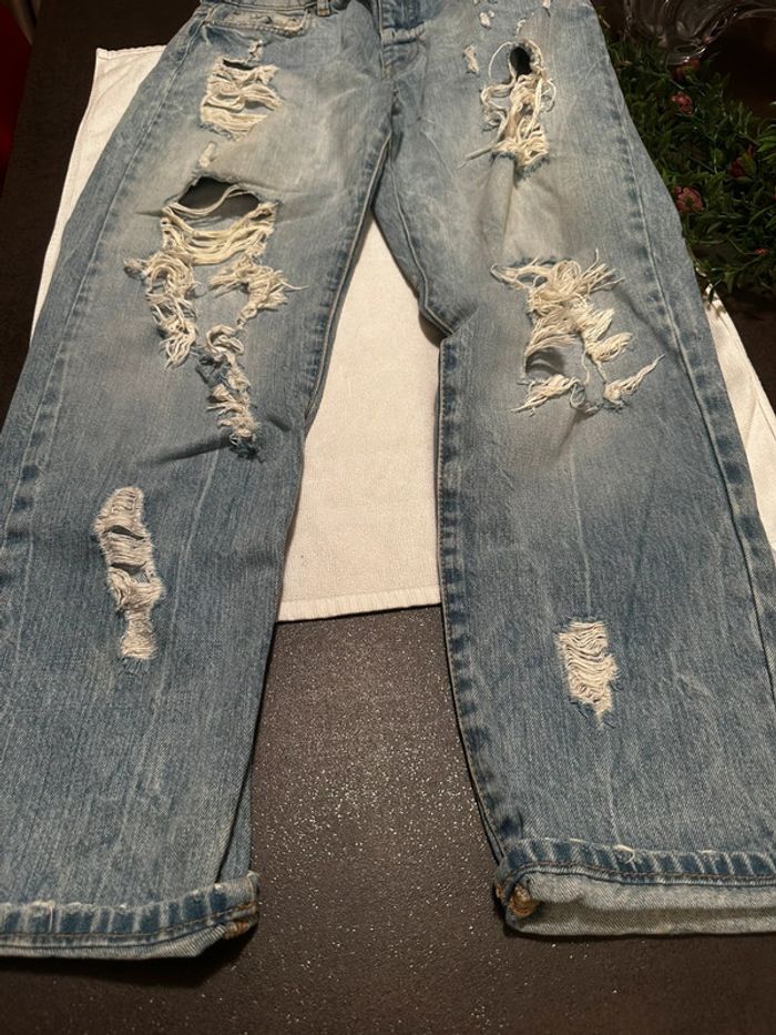 👖 Pantalon “Girlfriend” troué – Bershka – Taille 36 🩵 - photo numéro 5