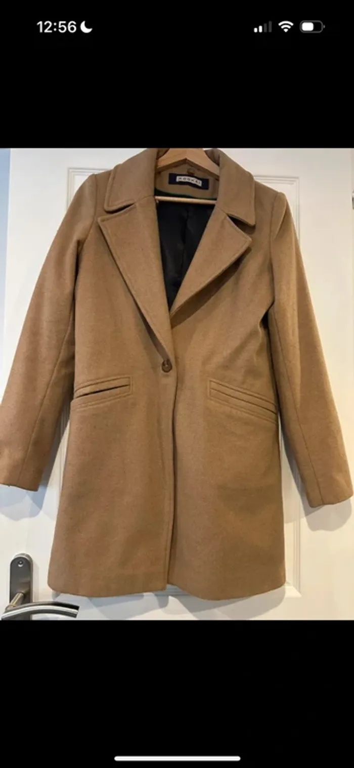 Manteau Kookaï en laine camel - photo numéro 2