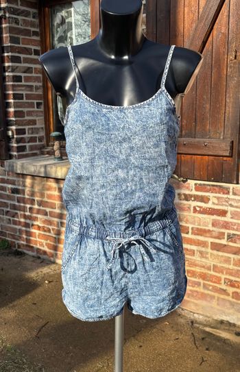 💙 Combishort effet jean – Taille 32 (XXS)