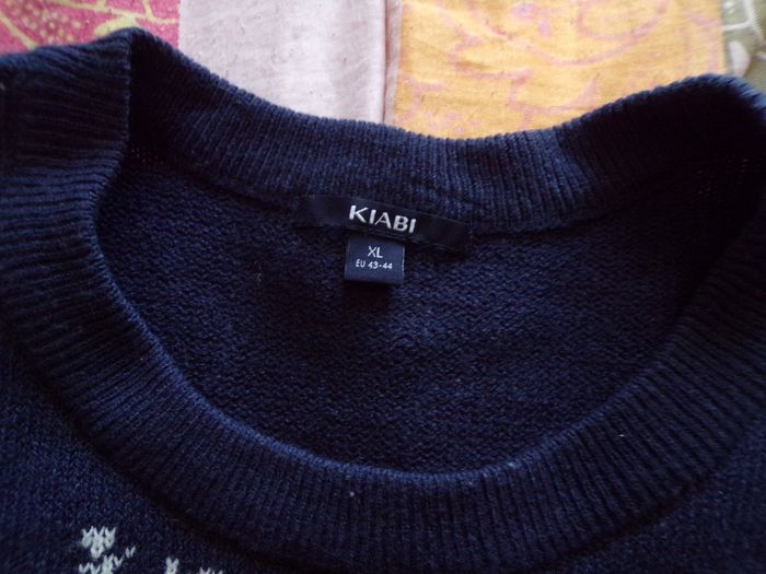 Pull marine flocons père Noël XL - photo numéro 2