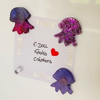 Set lot 3 magnets poulpy octopus Resine